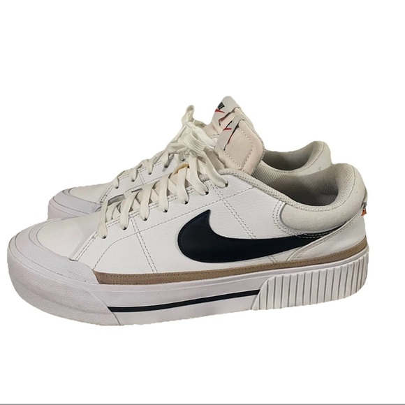 Nike Shoes - Nike Court Legacy Lift Platform Sneakers Women 11 White Black Tan